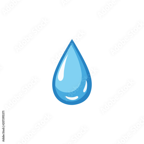 Clean blue water drop icon vector illustration isolated on white background.