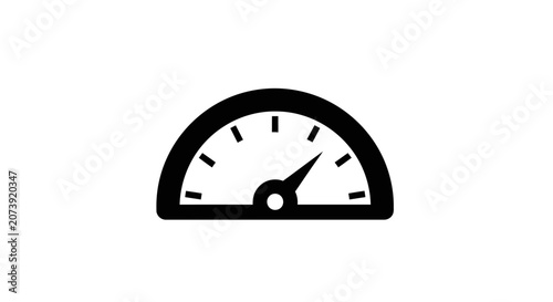 Bild auf Leinwand Speedometer gauge icon displays a needle at a moderate position to represent data monitoring and performance levels