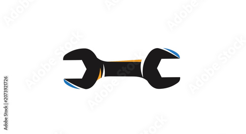Bild auf Leinwand Black double-ended wrench tool.