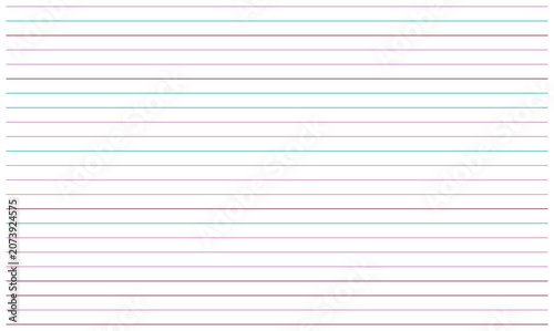 Foto Set of horizontal lines in various colors like purple and teal on a white background