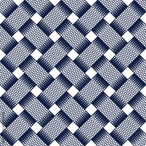 Obraz na plátne Weaving seamless pattern, fashion wicker lacing handicraft endless abstract background, glamour leather shiny style wallpaper