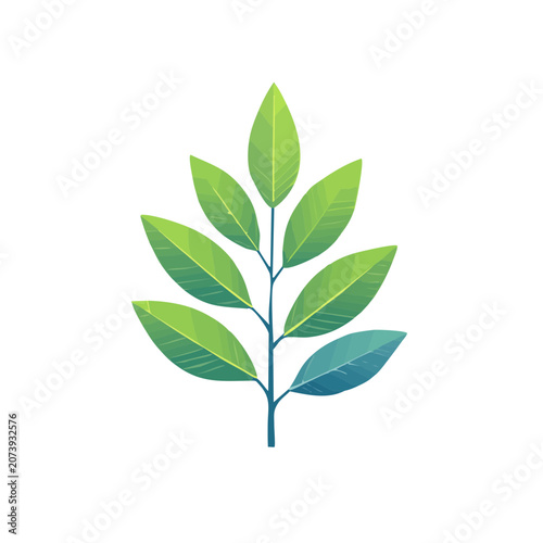 Green leaf branch vector illustration
