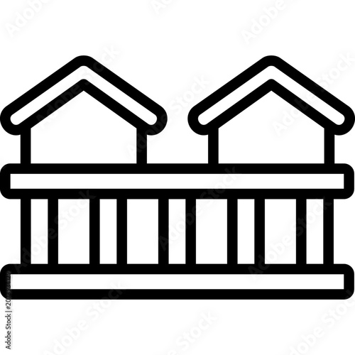 housing icon illustration design with outline