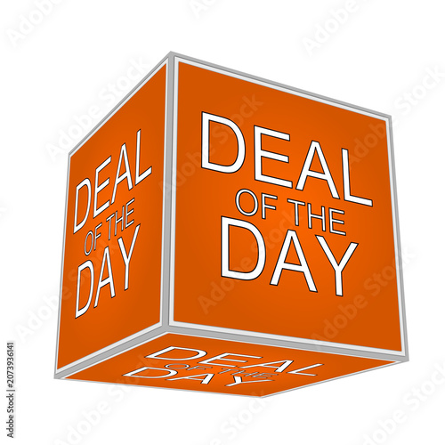 Cube with Deal of the Day - 3D illustration