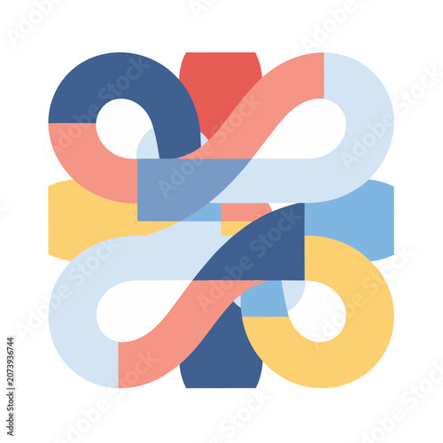 Abstract Geometric Infinity Symbol in Flat Design