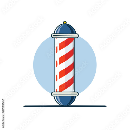 Barber Pole Flat Vector Illustration