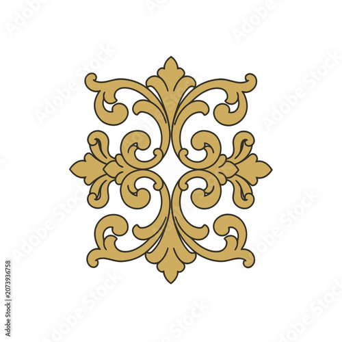 Baroque ornamental flourish vector design