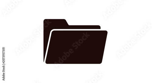 Black open folder icon on white background.