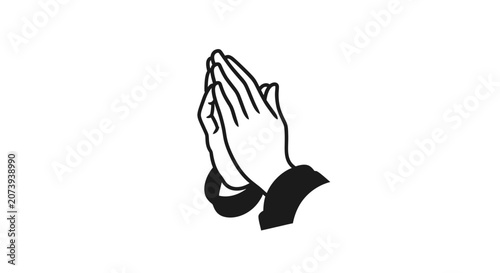 Black silhouette of hands in prayer position