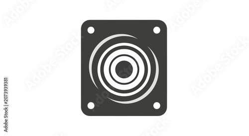 Schilderij op canvas Black square subwoofer audio speaker icon.