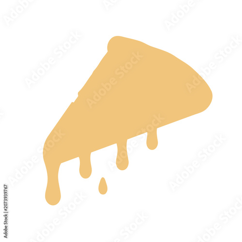 Flat vector icon of a melting pizza slice