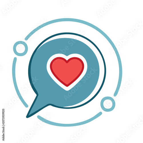 Heart in speech bubble icon