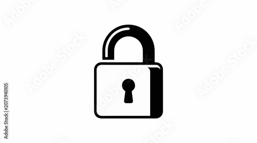 A black and white icon of a locked padlock