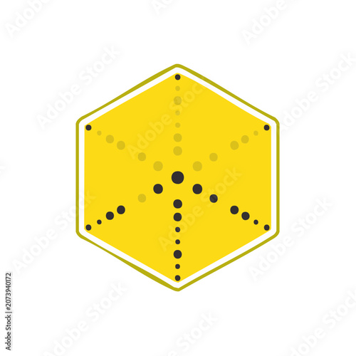 Yellow Hexagon with Black Dots Geometric Pattern