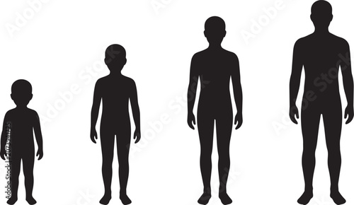 Canvastavla Silhouette Collection Showing Human Growth Stages from Child to Adult

Black silhouette collection illustrating human growth and development from childhood to adulthood