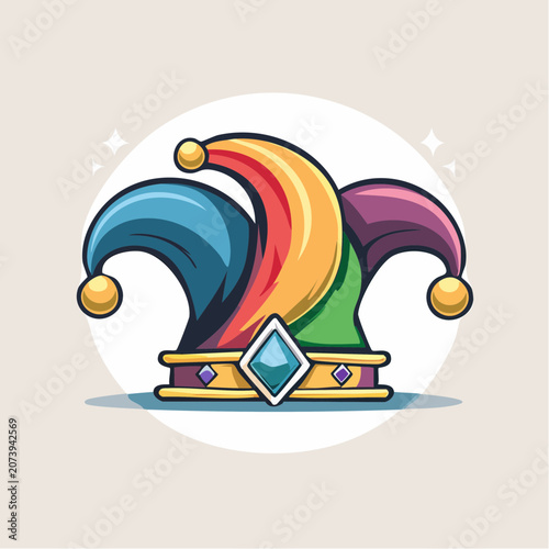Jester Hat with Colorful Points and Jewels