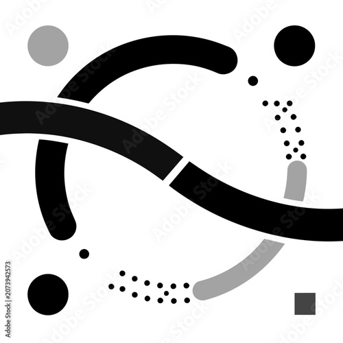 Minimalist abstract curves and dots vector design