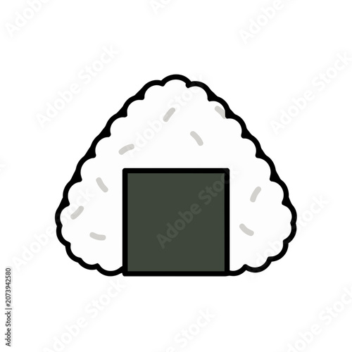 Onigiri rice ball with seaweed icon