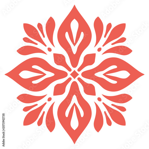 Red Coral Snowflake Vector Design