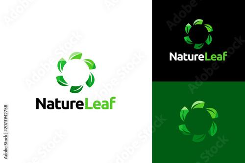 Nature logo design concept. Natural leaf ecology logo design template for health, nature, and environmental logos.