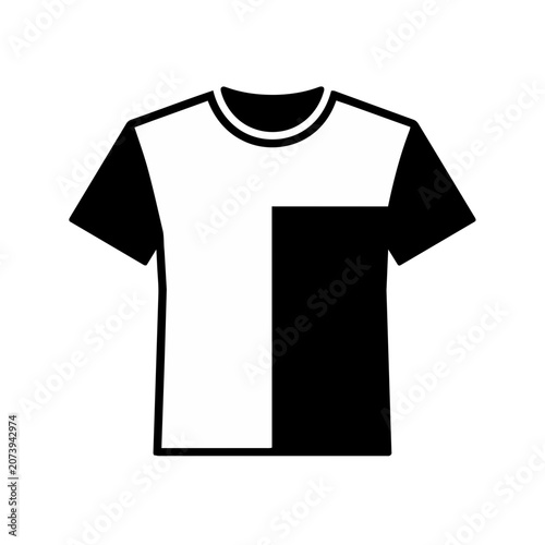 Black and white t-shirt flat icon vector