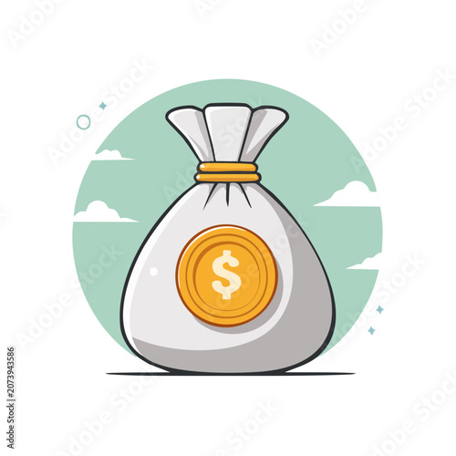 Flat vector icon of light bulb with dollar sign