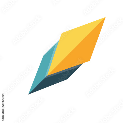 Abstract geometric diamond shape with gradient colors