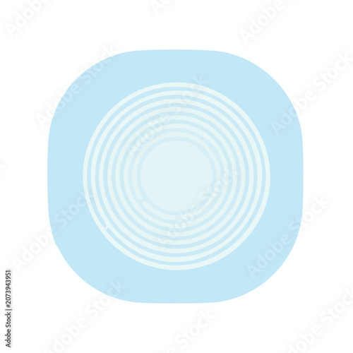 Abstract concentric circles pattern on light blue background