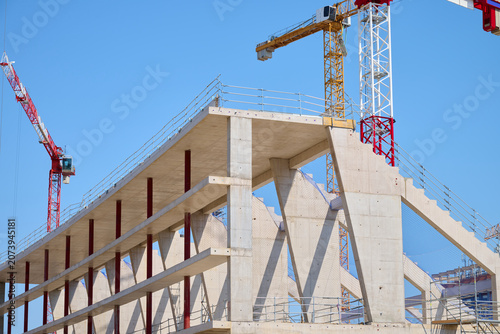 Construction work on a sport stadium