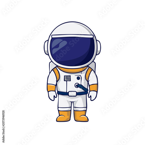 Flat vector illustration of an astronaut in space suit