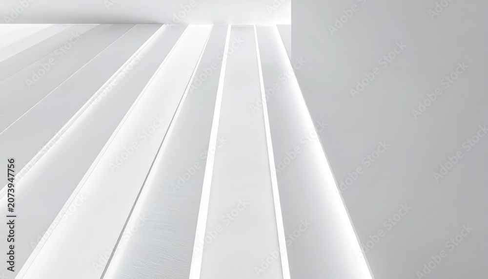Obraz premium Minimalist White Room with Plant and Sunlight