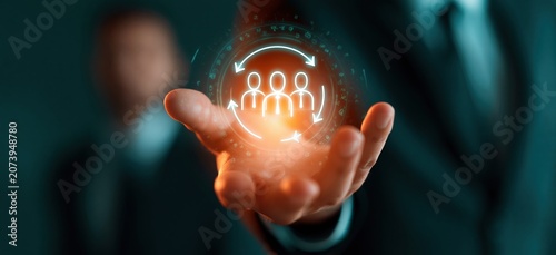 Futuristic holographic cybersecurity lock in a businessman’s hands