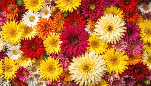 Vibrant Assortment of Blooming Flowers for Celebratory Occasions, Presentations, and Decorative Backdrops