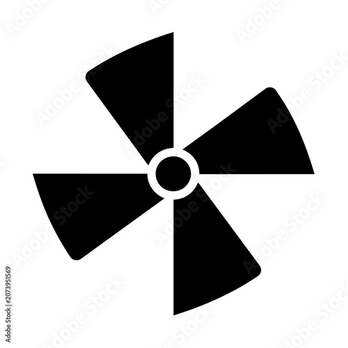 Black and white fan blade icon