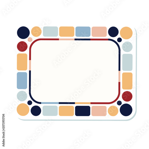 Colorful geometric frame border vector