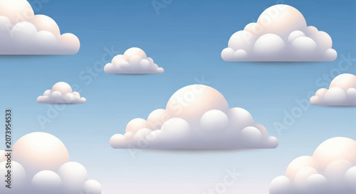 a serene blue sky with white clouds.