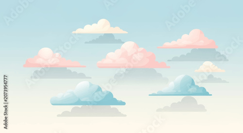 a group of pastel colored clouds.