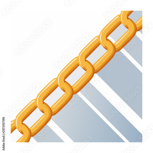 Golden chain links vector illustration