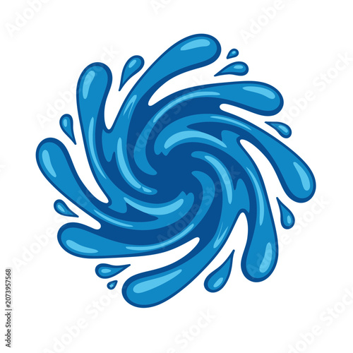 Swirling Water Splash Vector Illustration