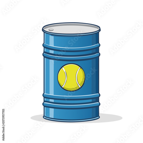 Blue Barrel with Tennis Ball Icon