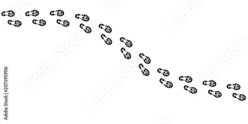 Fotografie Collection of pedestrian routes inked stamped, for metaphoric progression