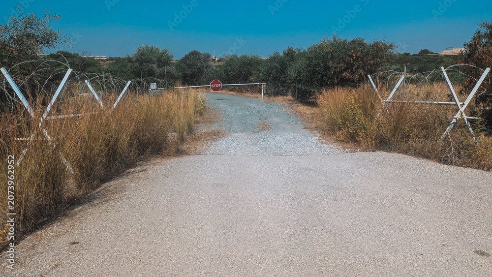 Naklejka premium Nicosia capital of Cyprus with UN buffer zone