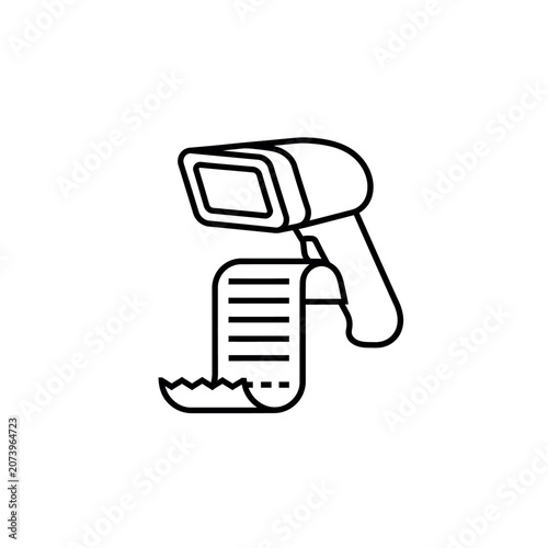 Handheld Scanner Icon in Minimalist Line Art Style