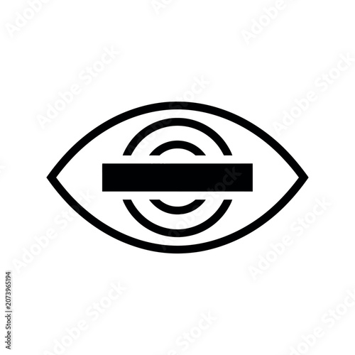 Black eye icon with blinded vision symbol