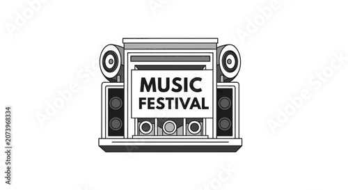Bild auf Leinwand Music Festival Stereo Speaker Icon.