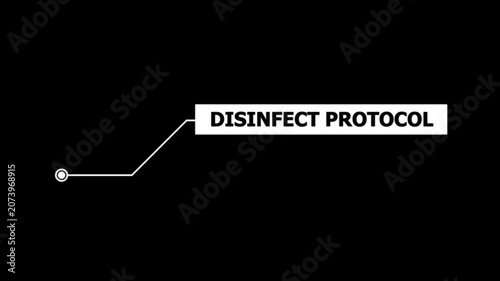 Animation of Callout, HUD UI elements on black color background. Animation of HUD elements with text 