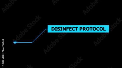 Animation of Callout, HUD UI elements on black color background. Animation of HUD elements with text 