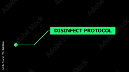 Animation of Callout, HUD UI elements on black color background. Animation of HUD elements with text 