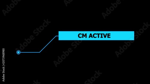 Animation of Callout, HUD UI elements on black color background. Animation of HUD elements with text 