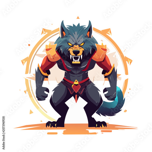 Anthropomorphic Wolf Warrior in Armor